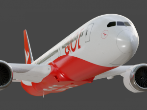 Quantas Boeing 787-9 Animated and Rigged 3D Model