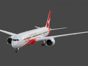 Quantas Boeing 787-9 Animated and Rigged 3D Model