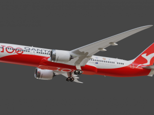 Quantas Boeing 787-9 Animated and Rigged 3D Model