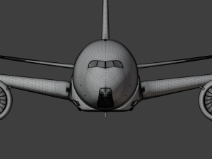 Quantas Boeing 787-9 Animated and Rigged 3D Model