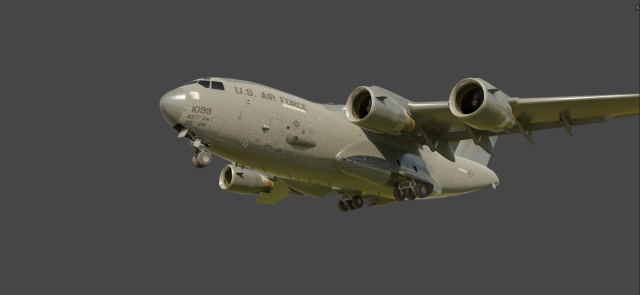 C-17 Globemaster Airplane 3D Model .c4d .max .obj .3ds .fbx .stl .blend 
