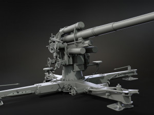 Anti-Aircraft cannon 88mm 3D Model
