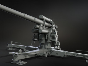 Anti-Aircraft cannon 88mm 3D Модель