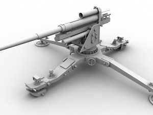 Anti-Aircraft cannon 88mm 3D Модель
