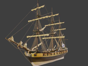 Aleksander class frigate Ship 3D Model