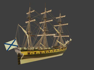Aleksander class frigate Ship 3D Model
