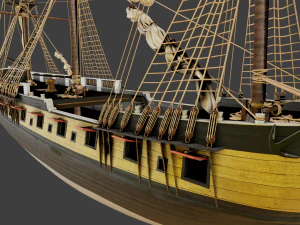 Aleksander class frigate Ship 3D Model