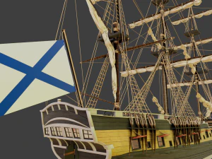 Aleksander class frigate Ship 3D Model