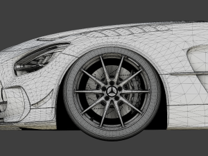 Mercedes-Benz GT R - Black Variant 3D Model