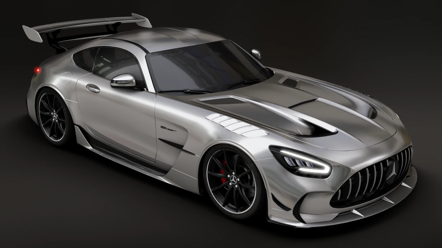 Mercedes-Benz GT R - Silver Variant 3D Model .c4d .max .obj .3ds .fbx .stl .blend 
