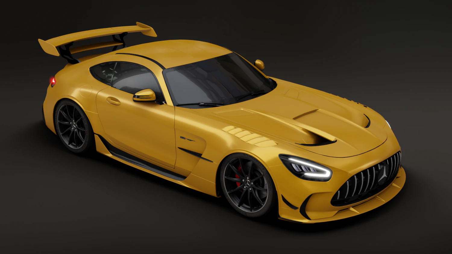 Mercedes-Benz GT R - Yellow Variant 3D Model .c4d .max .obj .3ds .fbx .stl .blend