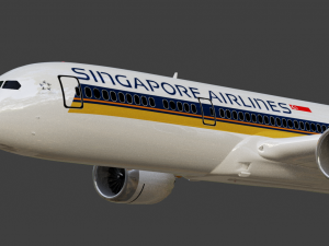 Boeing 787-9 Singapore Airlines - Animated and Rigged 3D Model