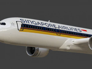 Boeing 787-9 Singapore Airlines - Animated and Rigged 3D Model