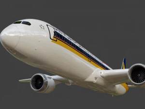 Boeing 787-9 Singapore Airlines - Animated and Rigged 3D Model