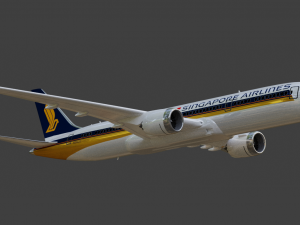 Boeing 787-9 Singapore Airlines - Animated and Rigged 3D Model