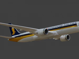 Boeing 787-9 Singapore Airlines - Animated and Rigged 3D Model