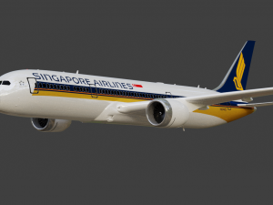 Boeing 787-9 Singapore Airlines - Animated and Rigged 3D Model