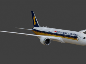 Boeing 787-9 Singapore Airlines - Animated and Rigged 3D Model