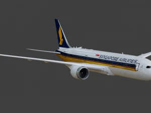 Boeing 787-9 Singapore Airlines - Animated and Rigged 3D Model