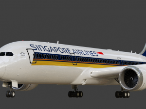 Boeing 787-9 Singapore Airlines - Animated and Rigged 3D Model