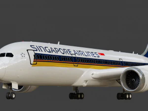 Boeing 787-9 Singapore Airlines - Animated and Rigged 3D Model