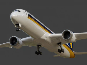 Boeing 787-9 Singapore Airlines - Animated and Rigged 3D Model