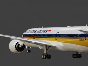 Boeing 787-9 Singapore Airlines - Animated and Rigged 3D Model