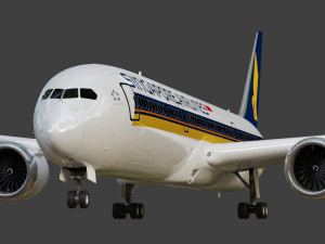 Boeing 787-9 Singapore Airlines - Animated and Rigged 3D Model