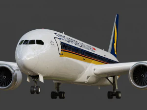 Boeing 787-9 Singapore Airlines - Animated and Rigged 3D Model