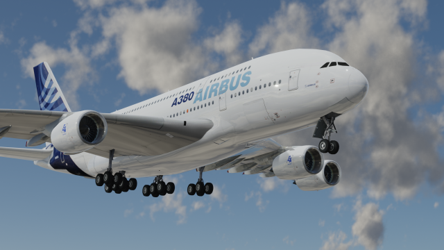AIRBUS A380 with Interiors 3D 模型 .c4d .max .obj .3ds .fbx .stl .blend 
