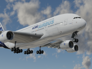 AIRBUS A380 with Interiors 3D Модель