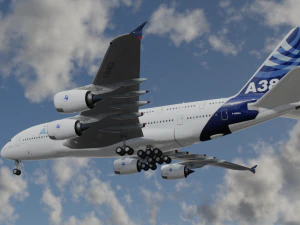 AIRBUS A380 with Interiors 3D Model