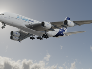 AIRBUS A380 with Interiors 3D 模型