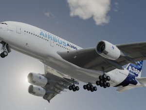 AIRBUS A380 with Interiors 3D Model