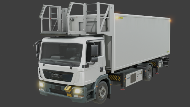 Airport Catering Truck - Animated 3D Model .c4d .max .obj .3ds .fbx .stl .blend 