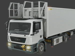 Ciężar&oacute;wka cateringowa na lotnisku - animowana Model 3D