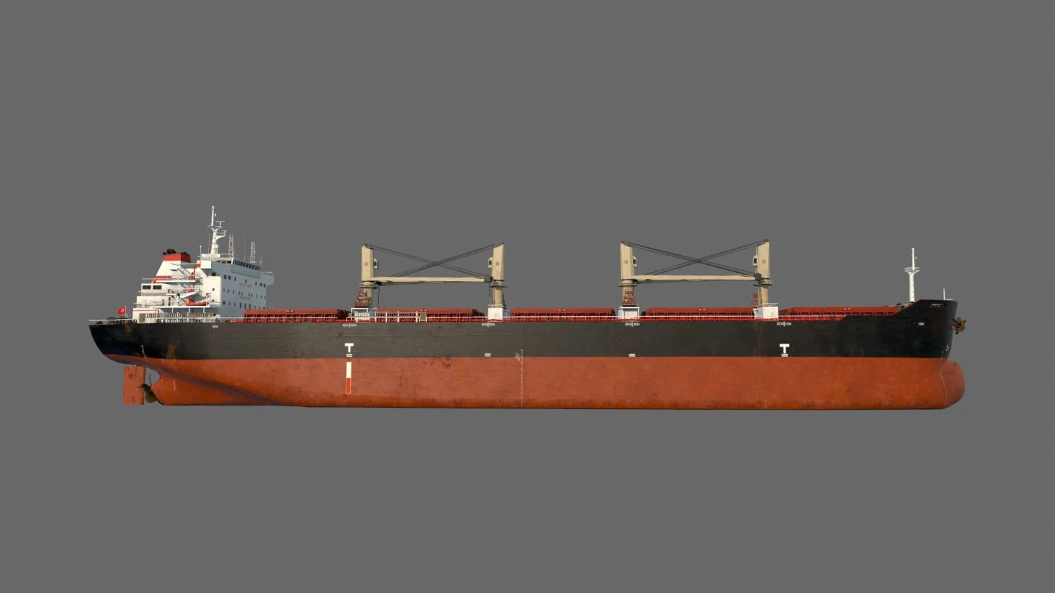 Bulk Carrier Ship 3D Model .c4d .max .obj .3ds .fbx .stl .blend 