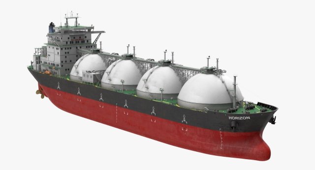 GAS CARRIER SHIP 3D Model .c4d .max .obj .3ds .fbx .stl .blend 