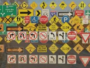 도로 표지판 팩 3D 모델