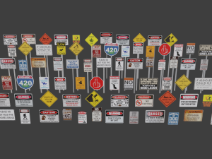 Sign Pack 3D Model