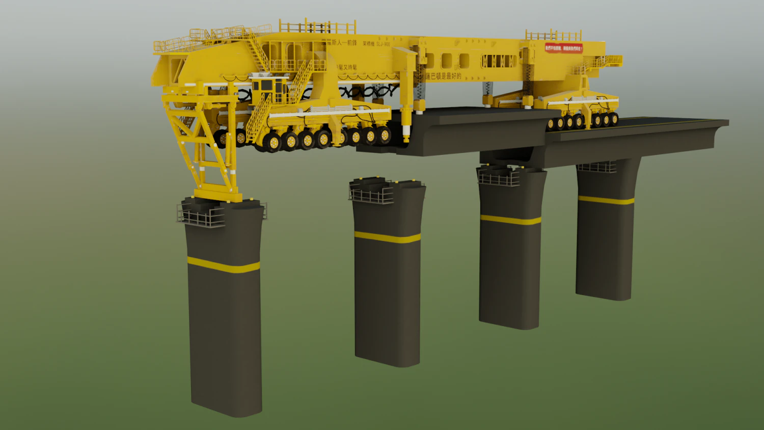 SLJ-900 Bridge Constructor 3D Model .c4d .max .obj .3ds .fbx .stl .blend 