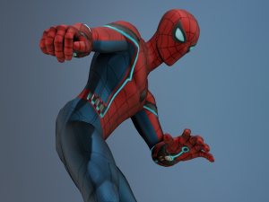 Spiderman animated and Rigged 3D Model