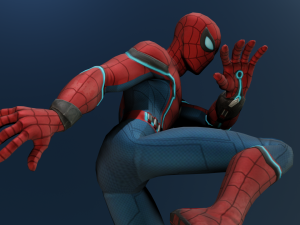Spiderman animated and Rigged 3D Model
