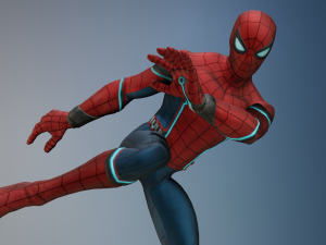 Spiderman animated and Rigged 3D Model