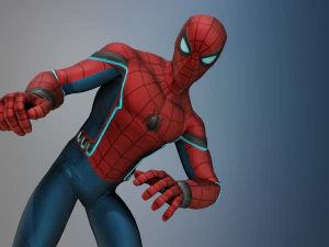 Spiderman animated and Rigged 3D Model