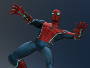 Spiderman animated and Rigged 3D Model