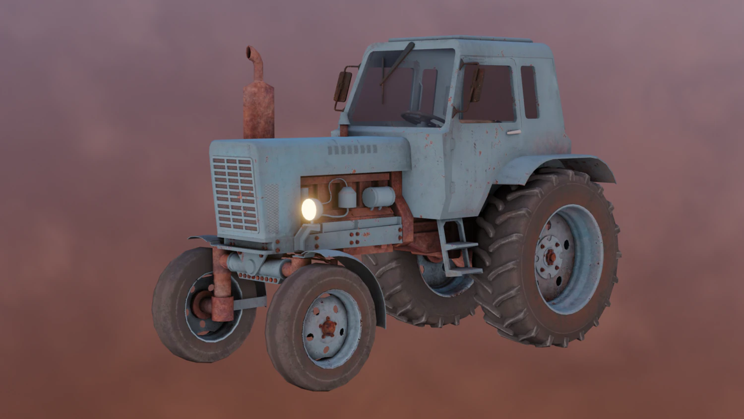 Tractor Game Ready 3D Model .c4d .max .obj .3ds .fbx .stl .blend 