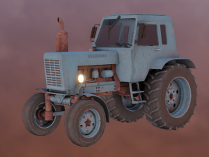 Tractor Game Ready 3D Model