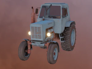 Tractor Game Ready 3D Model