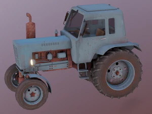 Tractor Game Ready 3D Model